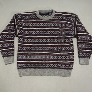 R&R Casuals Cosby Grandpa Ugly Geometric Style Men's Medium Sweater Vintage Wool
